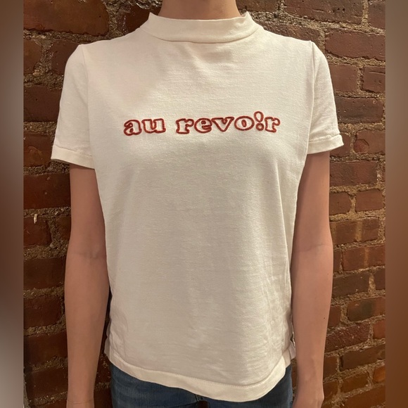White T-Shirt Madewell “Au Revoir” - Picture 1 of 3